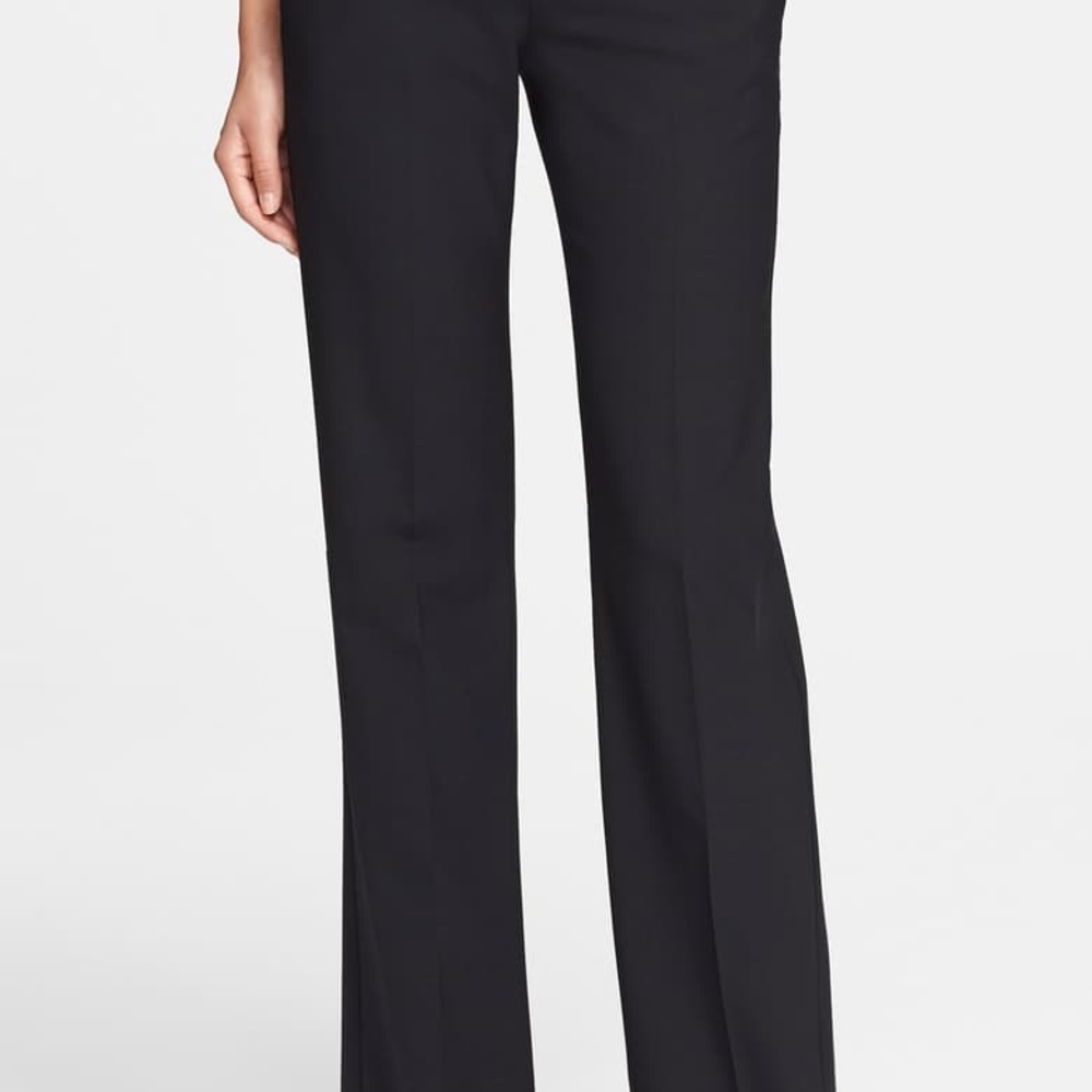NWT Theory Black Satin Wide Leg Mid Rise Pants 6 - Picture 3 of 13